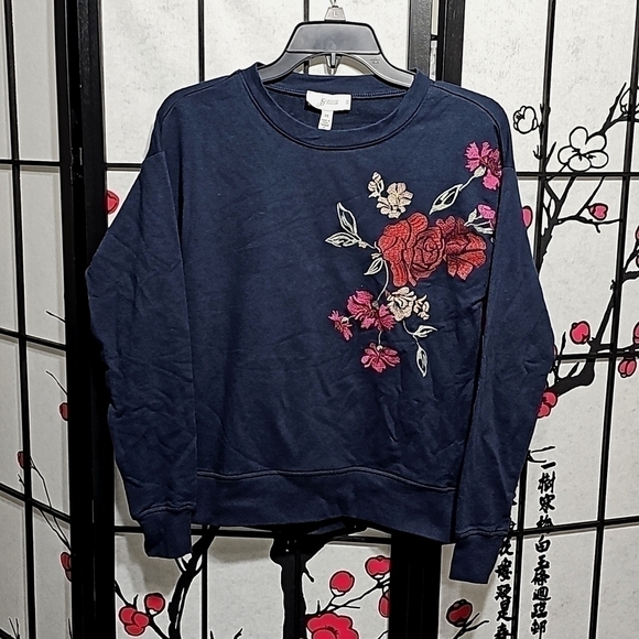 Jessica Simpson‎ Floral Embroidered Sweater XS NWT - Picture 1 of 4